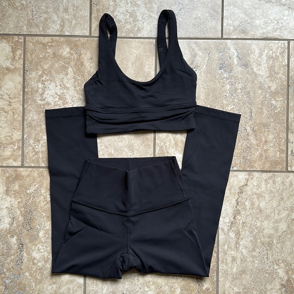 Lululemon wunder under 23 crop and align bra black / camo